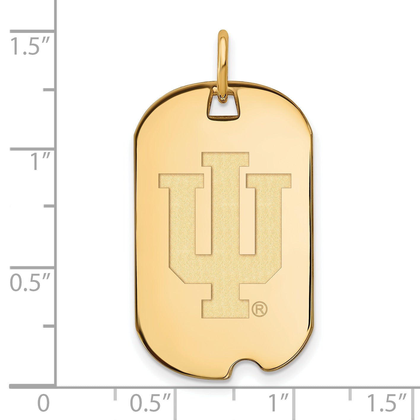 10K Yellow Gold Logoart Indiana University I U Small Dog Tag Pendant