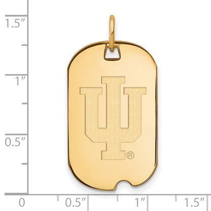 10K Yellow Gold Logoart Indiana University I U Small Dog Tag Pendant