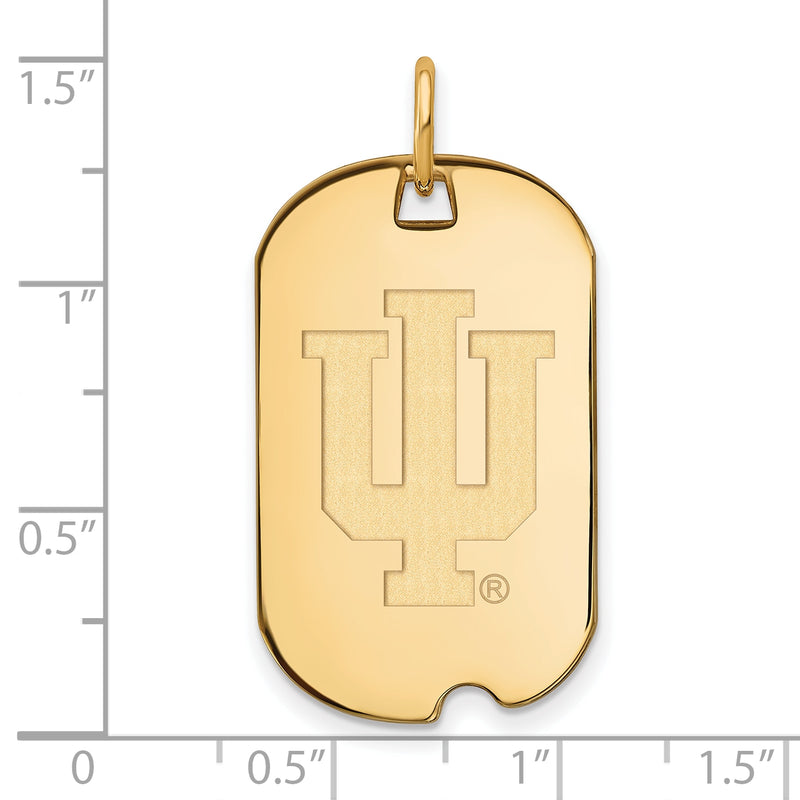 10K Yellow Gold Logoart Indiana University I U Small Dog Tag Pendant