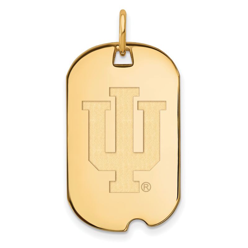 10K Yellow Gold Logoart Indiana University I U Small Dog Tag Pendant