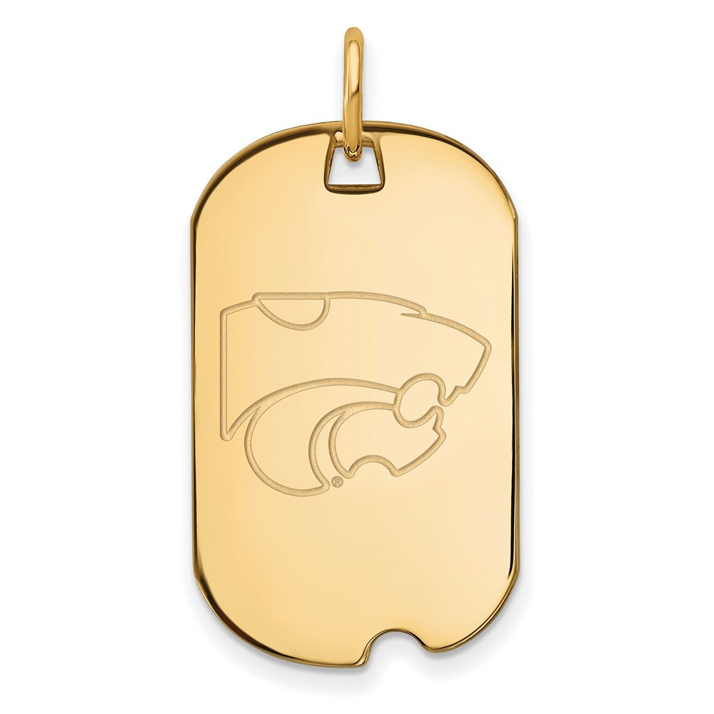 10K Yellow Gold Logoart Kansas State University Wildcat Small Dog Tag Pendant