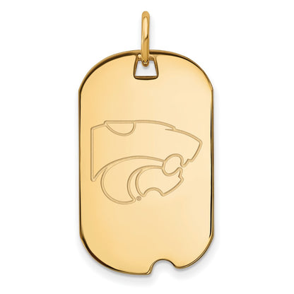 10K Yellow Gold Logoart Kansas State University Wildcat Small Dog Tag Pendant