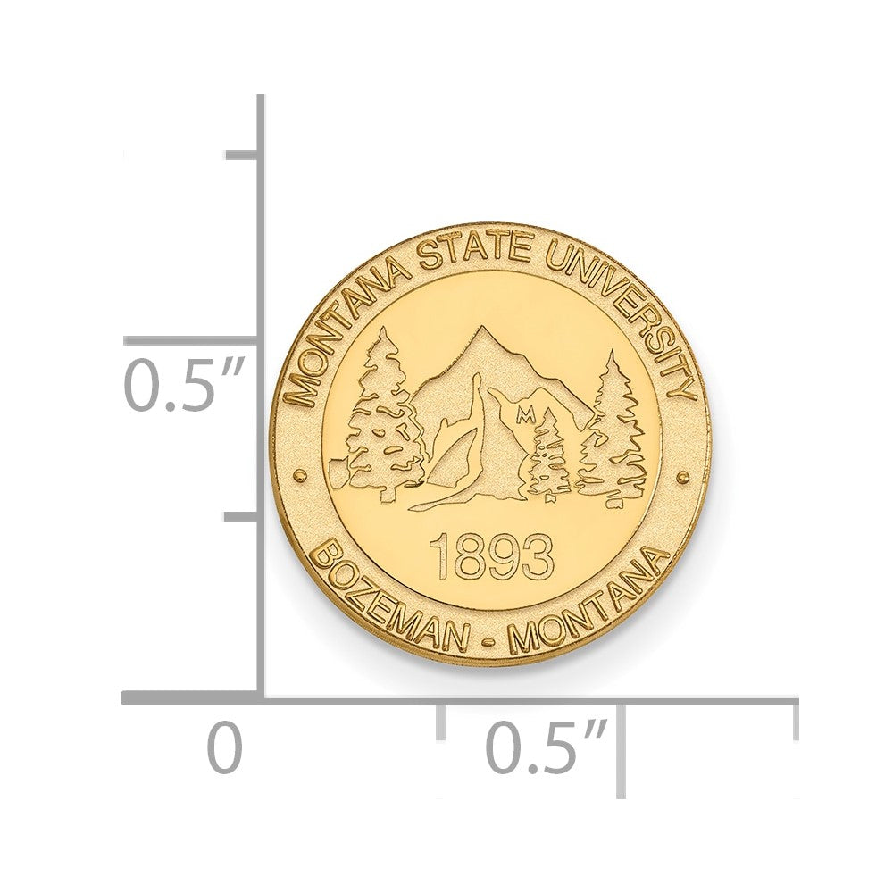 14K Yellow Gold Gold LogoArt Montana State University Crest Lapel Pin