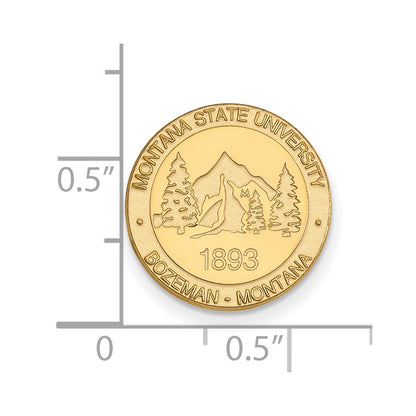 14K Yellow Gold Gold LogoArt Montana State University Crest Lapel Pin