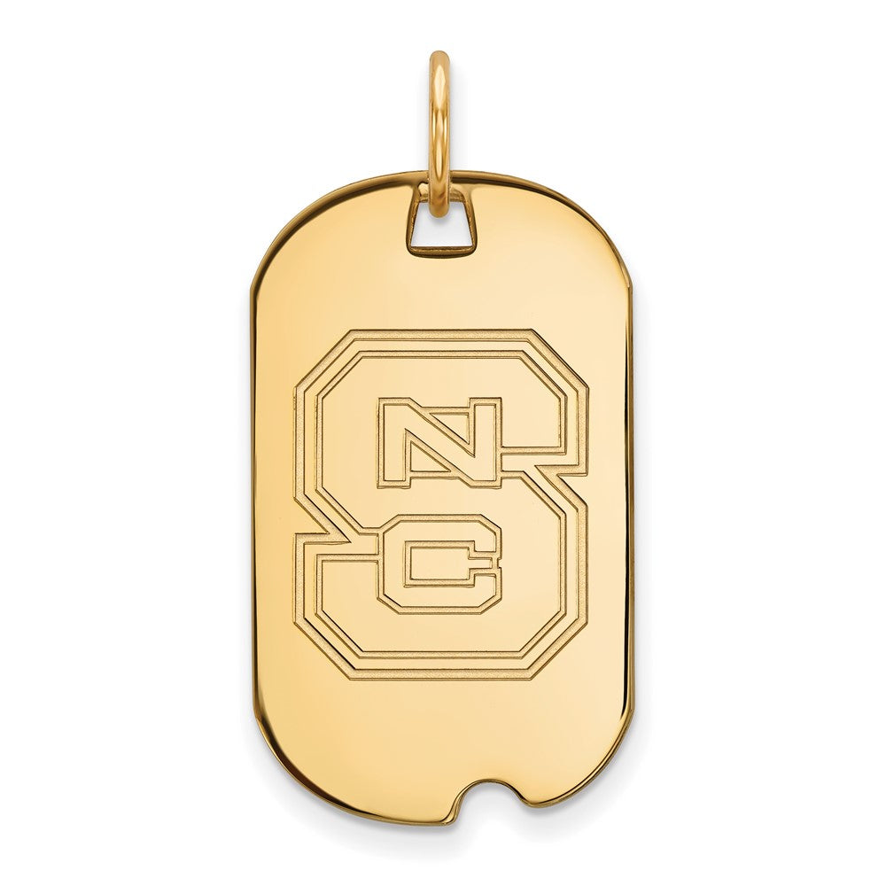 10K Yellow Gold Logoart North Carolina State University N C S Small Dog Tag Pendant