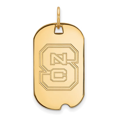 10K Yellow Gold Logoart North Carolina State University N C S Small Dog Tag Pendant