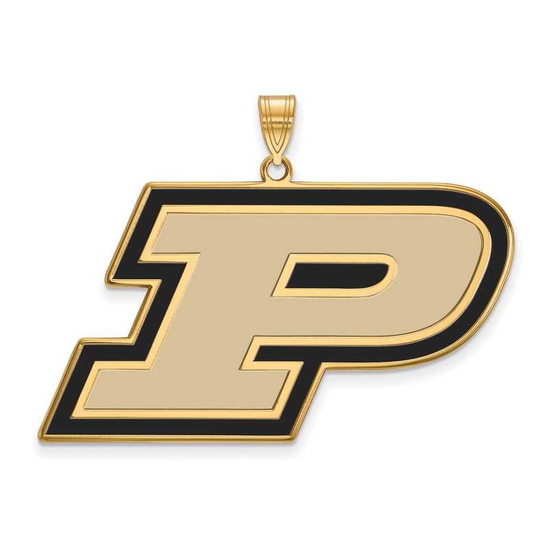 Gold Plated Sterling Silver Logoart Purdue University Letter P Extra Large Enameled Pendant