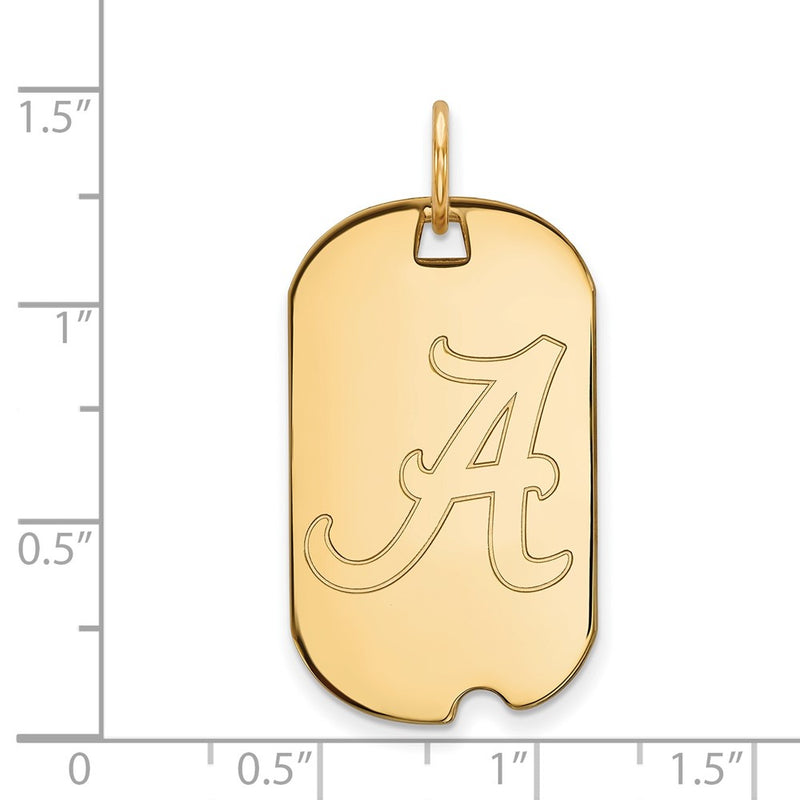 Gold Plated Sterling Silver Logoart University Of Alabama Small Dog Tag Pendant