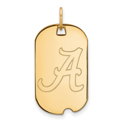 Gold Plated Sterling Silver Logoart University Of Alabama Small Dog Tag Pendant