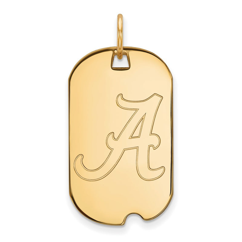 Gold Plated Sterling Silver Logoart University Of Alabama Small Dog Tag Pendant