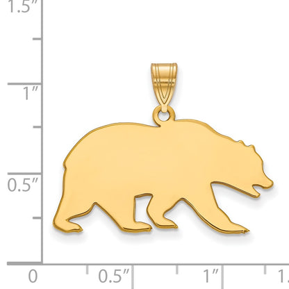 Gold Plated Sterling Silver Logoart University Of California Berkeley Bear Large Pendant