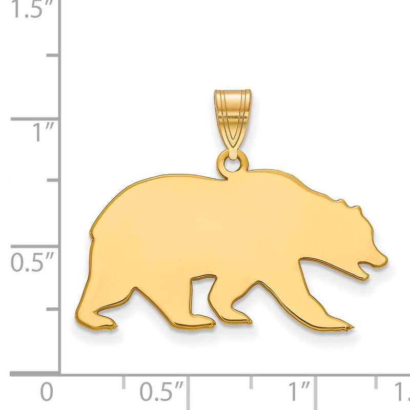 Gold Plated Sterling Silver Logoart University Of California Berkeley Bear Large Pendant