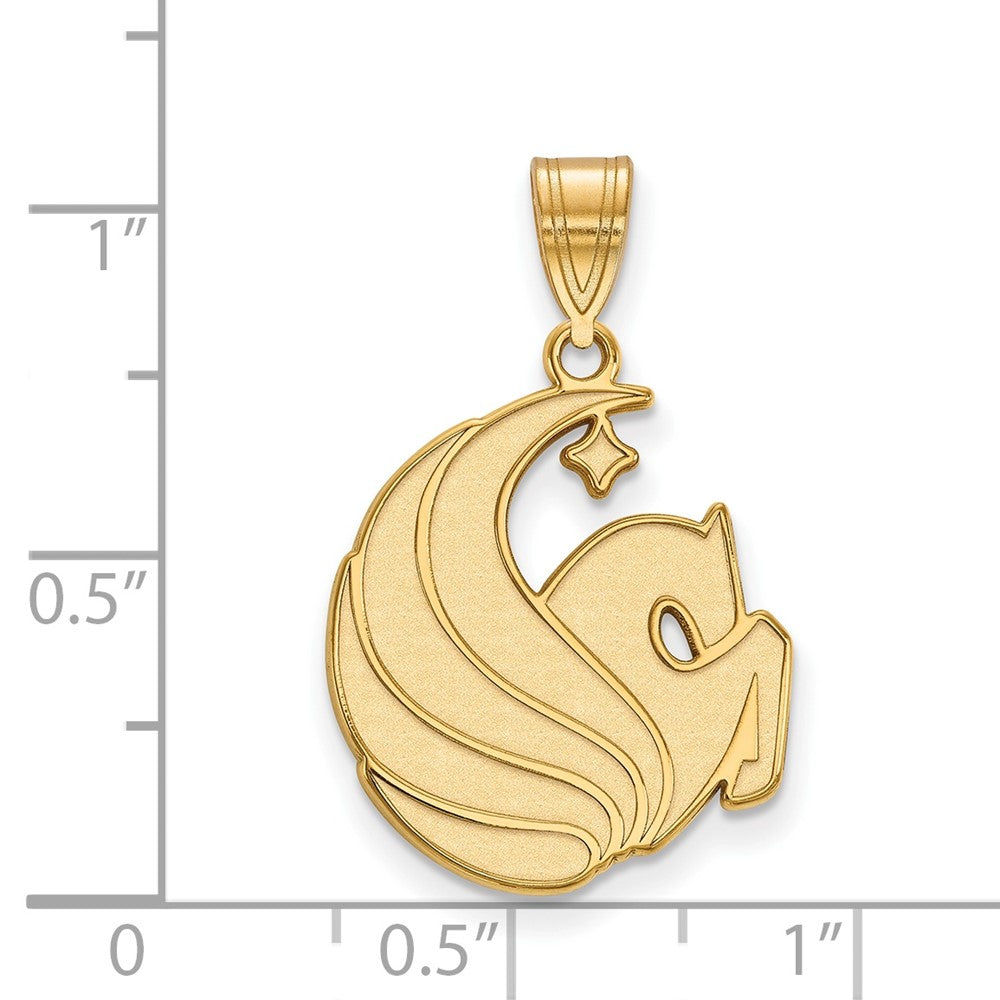Gold Plated Sterling Silver Logoart University Of Central Florida Pegasus Large Pendant
