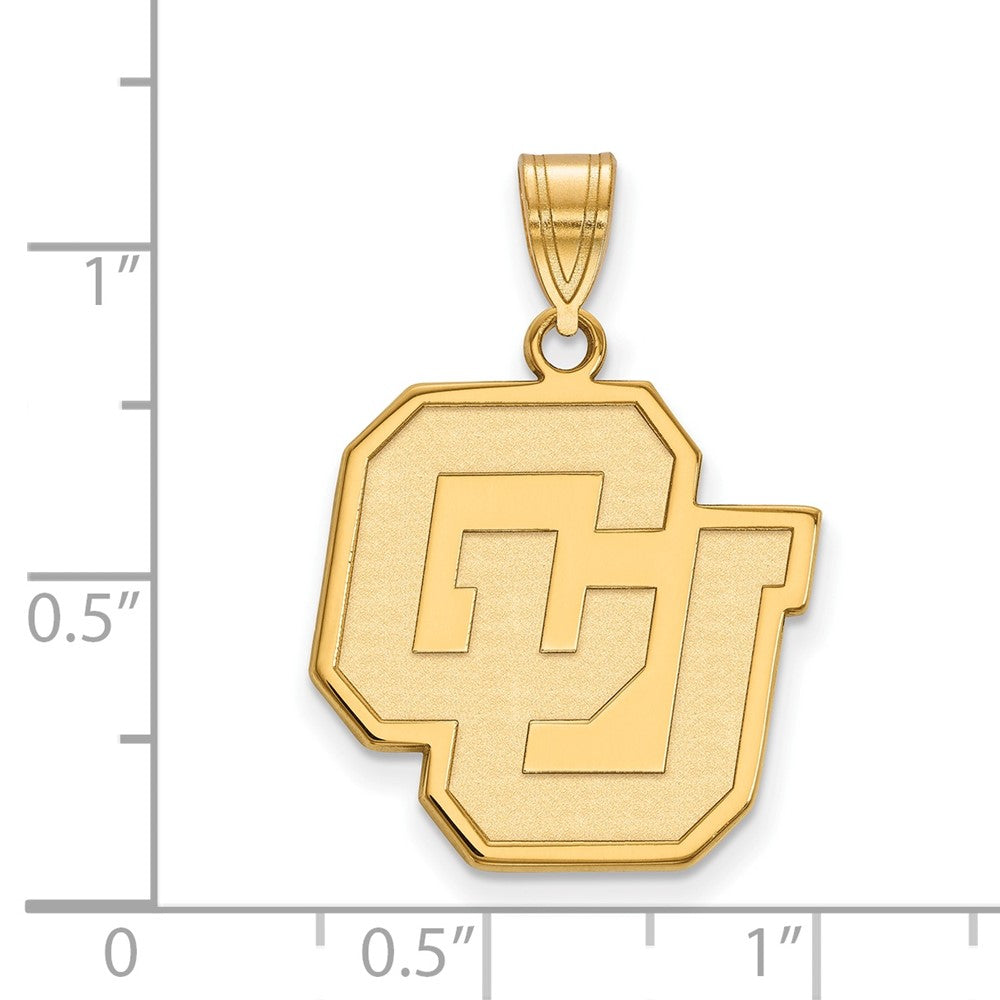 Gold Plated Sterling Silver Logoart University Of Colorado C U Large Pendant
