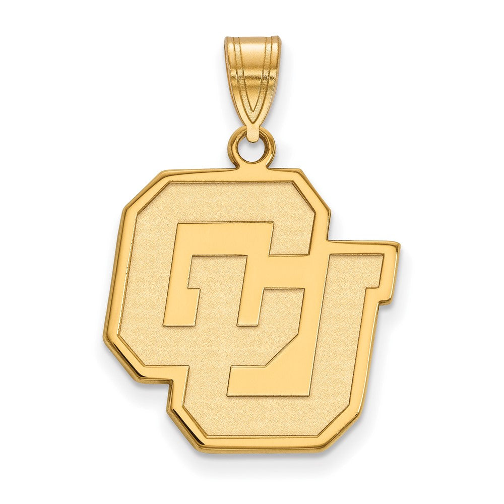 Gold Plated Sterling Silver Logoart University Of Colorado C U Large Pendant