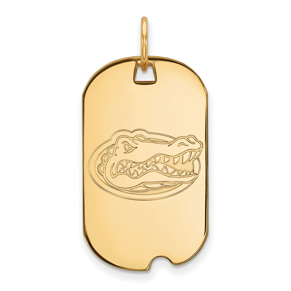 Gold Plated Sterling Silver Logoart University Of Florida Gator Small Dog Tag Pendant