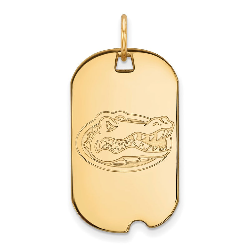 Gold Plated Sterling Silver Logoart University Of Florida Gator Small Dog Tag Pendant
