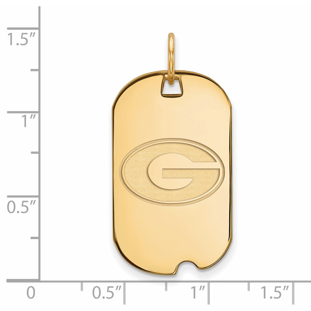 Gold Plated Sterling Silver Logoart University Of Georgia Letter G Small Dog Tag Pendant
