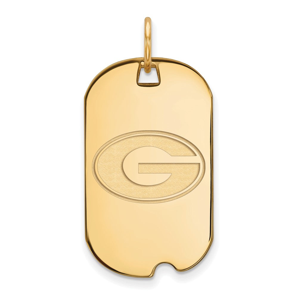 Gold Plated Sterling Silver Logoart University Of Georgia Letter G Small Dog Tag Pendant