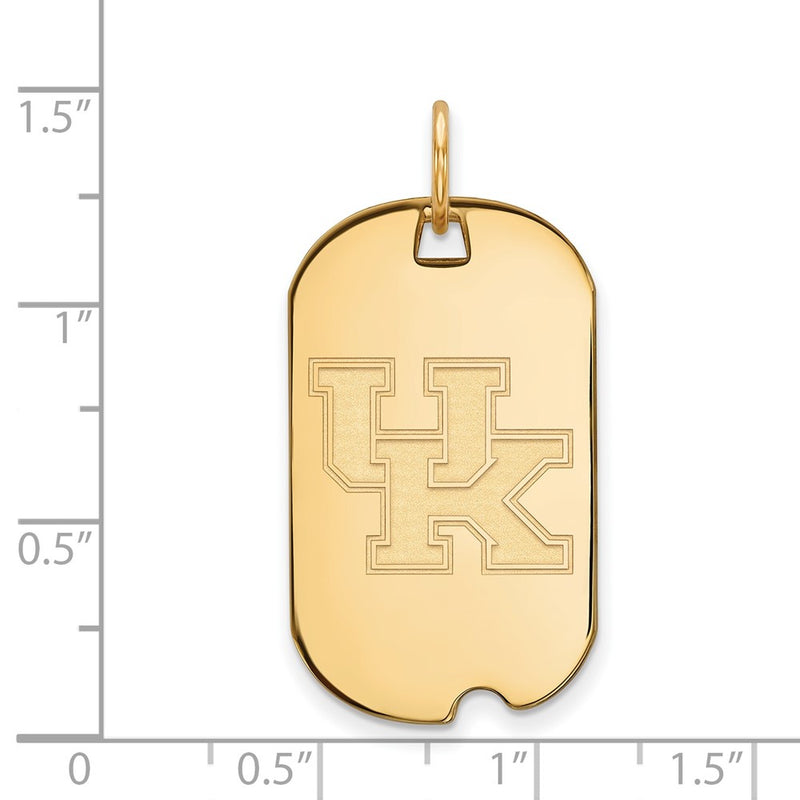 Gold Plated Sterling Silver Logoart University Of Kentucky U K Small Dog Tag Pendant