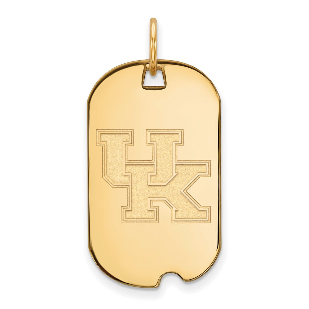 14K Yellow Gold Logoart University Of Kentucky U K Small Dog Tag Pendant