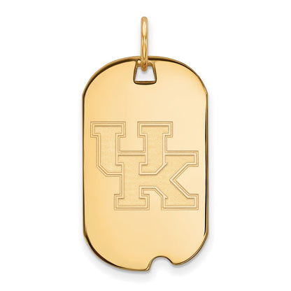 14K Yellow Gold Logoart University Of Kentucky U K Small Dog Tag Pendant