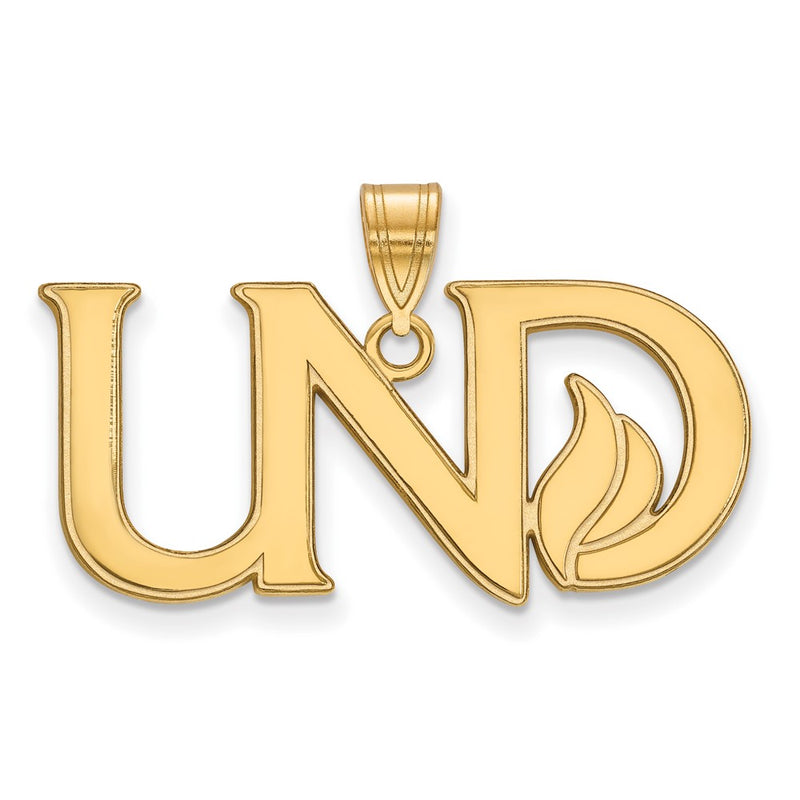 Gold Plated Sterling Silver Logoart University Of North Dakota U N D Large Pendant