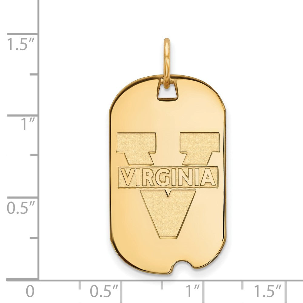 10K Yellow Gold Logoart University Of Virginia Small Dog Tag Pendant