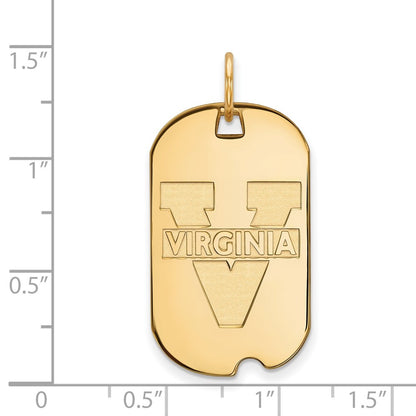 10K Yellow Gold Logoart University Of Virginia Small Dog Tag Pendant