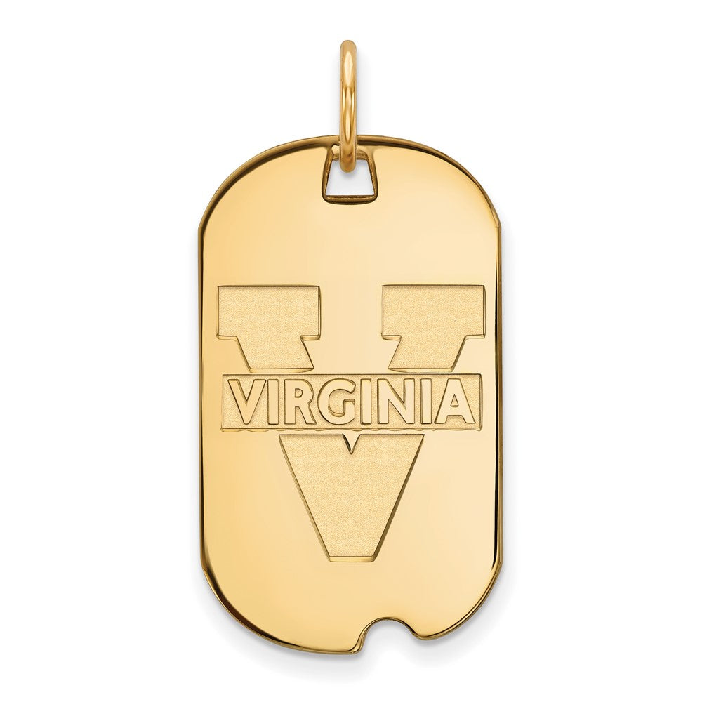 10K Yellow Gold Logoart University Of Virginia Small Dog Tag Pendant