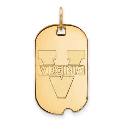 10K Yellow Gold Logoart University Of Virginia Small Dog Tag Pendant