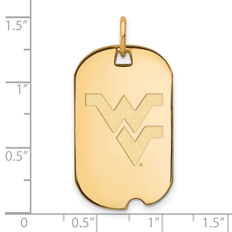 14K Yellow Gold 14Ky Logoart West Virginia University Small Dog Tag