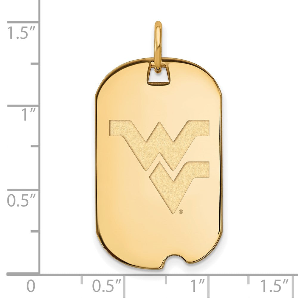 Gold Plated Sterling Silver Gp Logoart West Virginia University Small Dog Tag