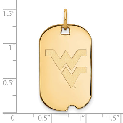 Gold Plated Sterling Silver Gp Logoart West Virginia University Small Dog Tag