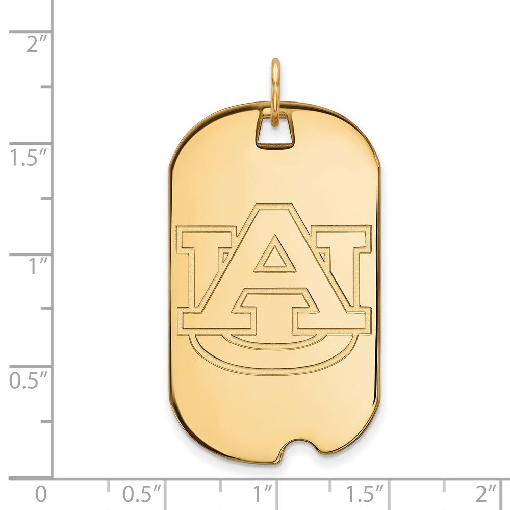Gold Plated Sterling Silver Logoart Auburn University Large Dog Tag Pendant