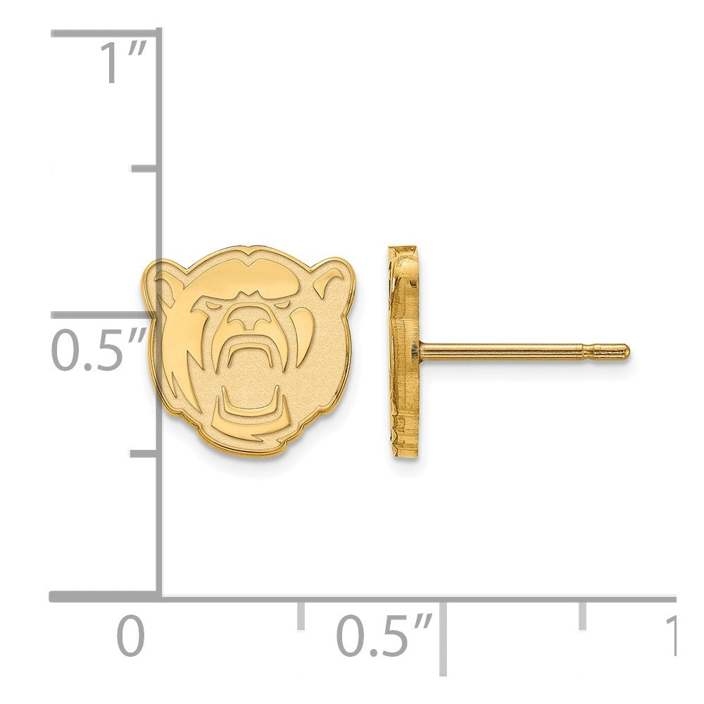 Gold Plated Sterling Silver Logoart Baylor University Extra Small Post Earrings