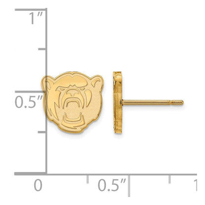 Gold Plated Sterling Silver Logoart Baylor University Extra Small Post Earrings