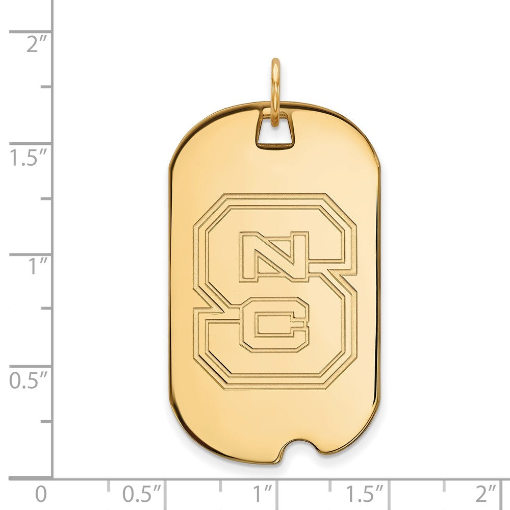 Gold Plated Sterling Silver Logoart North Carolina State University N C S Large Dog Tag Pendant