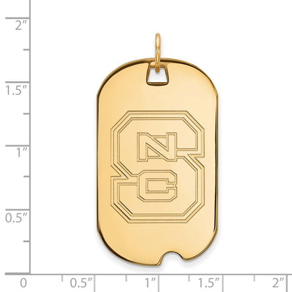 Gold Plated Sterling Silver Logoart North Carolina State University N C S Large Dog Tag Pendant
