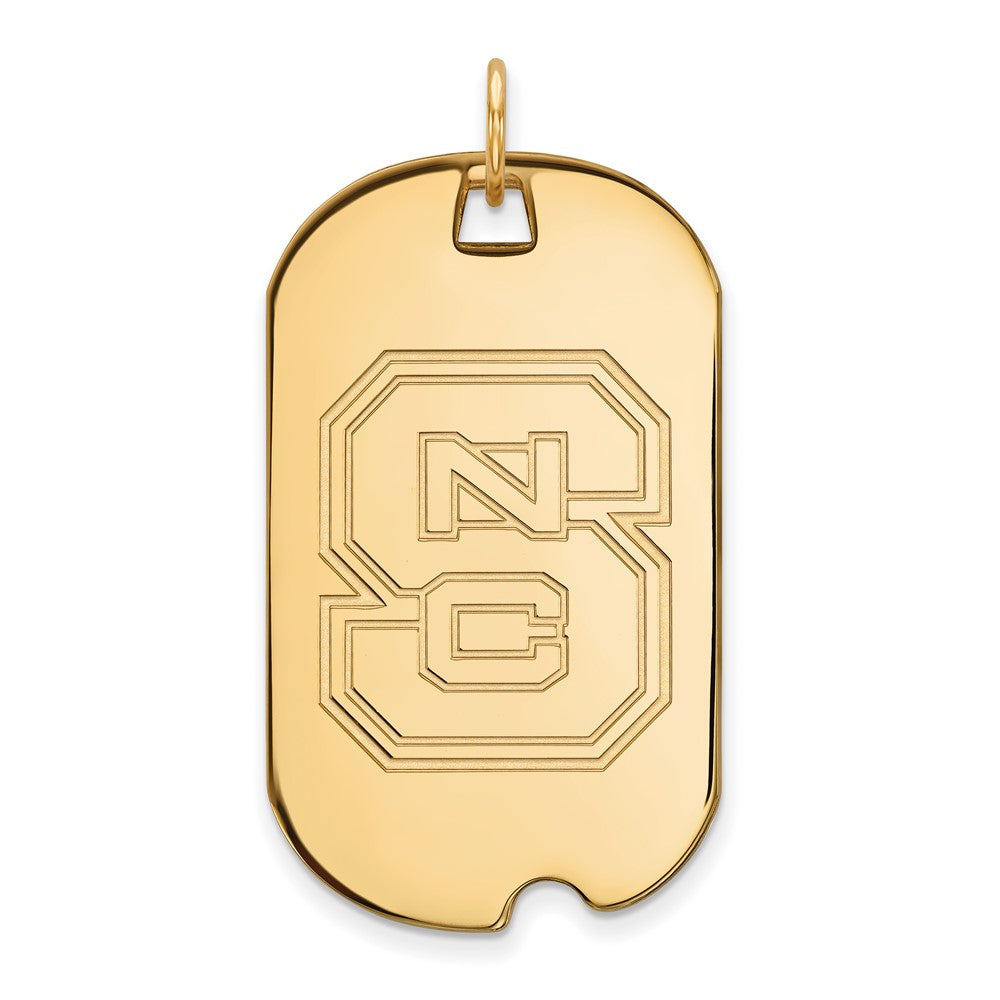 Gold Plated Sterling Silver Logoart North Carolina State University N C S Large Dog Tag Pendant