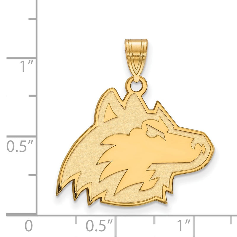 Gold Plated Sterling Silver Logoart Northern Illinois University Huskie Large Pendant