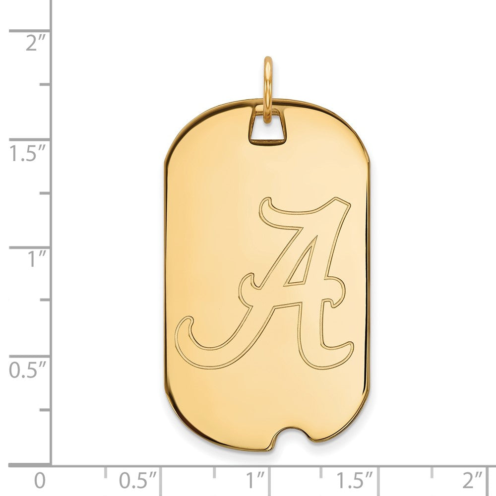 10K Yellow Gold Logoart University Of Alabama Large Dog Tag Pendant