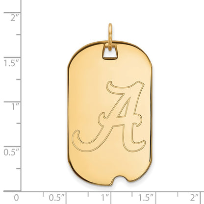 10K Yellow Gold Logoart University Of Alabama Large Dog Tag Pendant