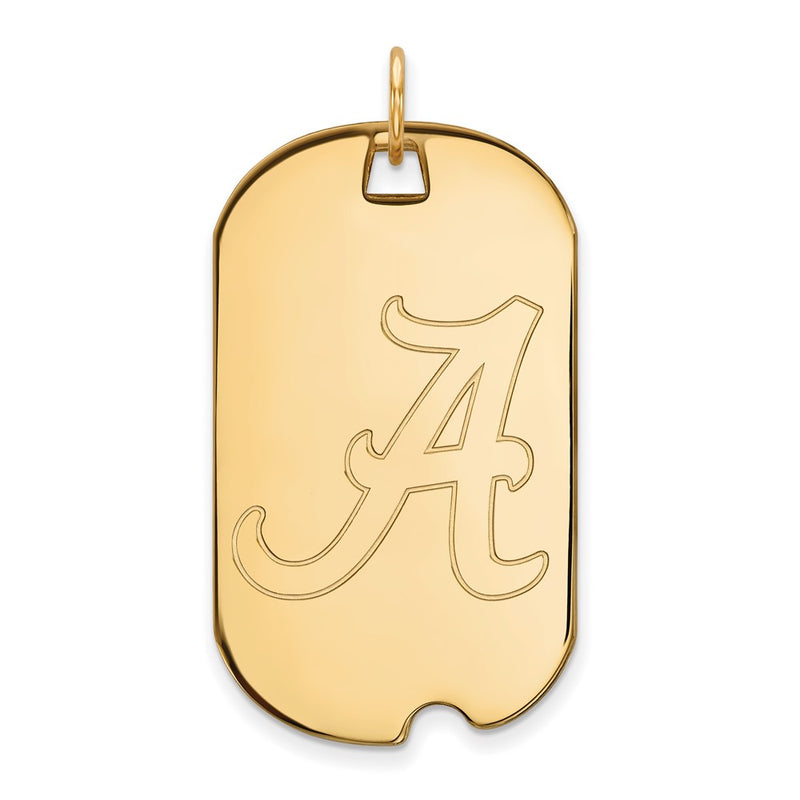 10K Yellow Gold Logoart University Of Alabama Large Dog Tag Pendant