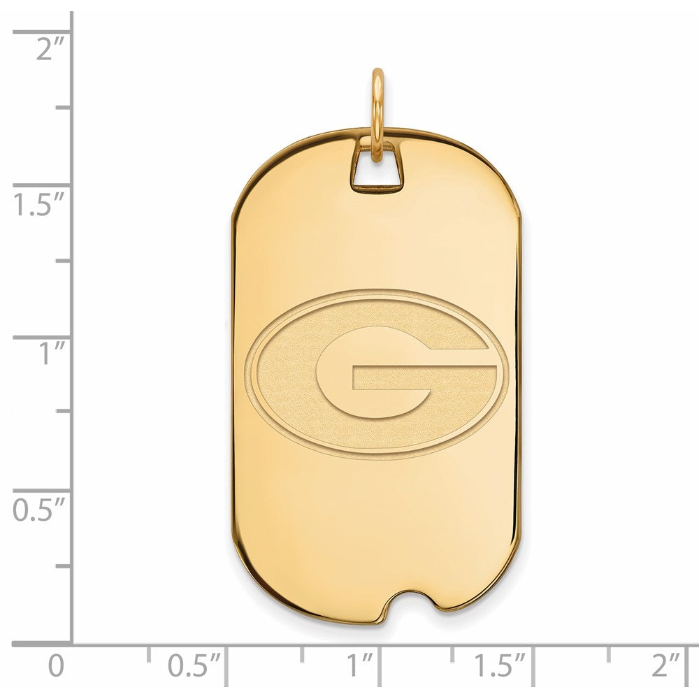Gold Plated Sterling Silver Logoart University Of Georgia Letter G Large Dog Tag Pendant