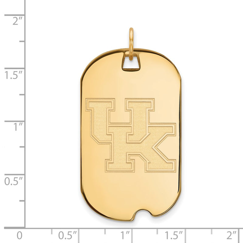 Gold Plated Sterling Silver Logoart University Of Kentucky U K Large Dog Tag Pendant