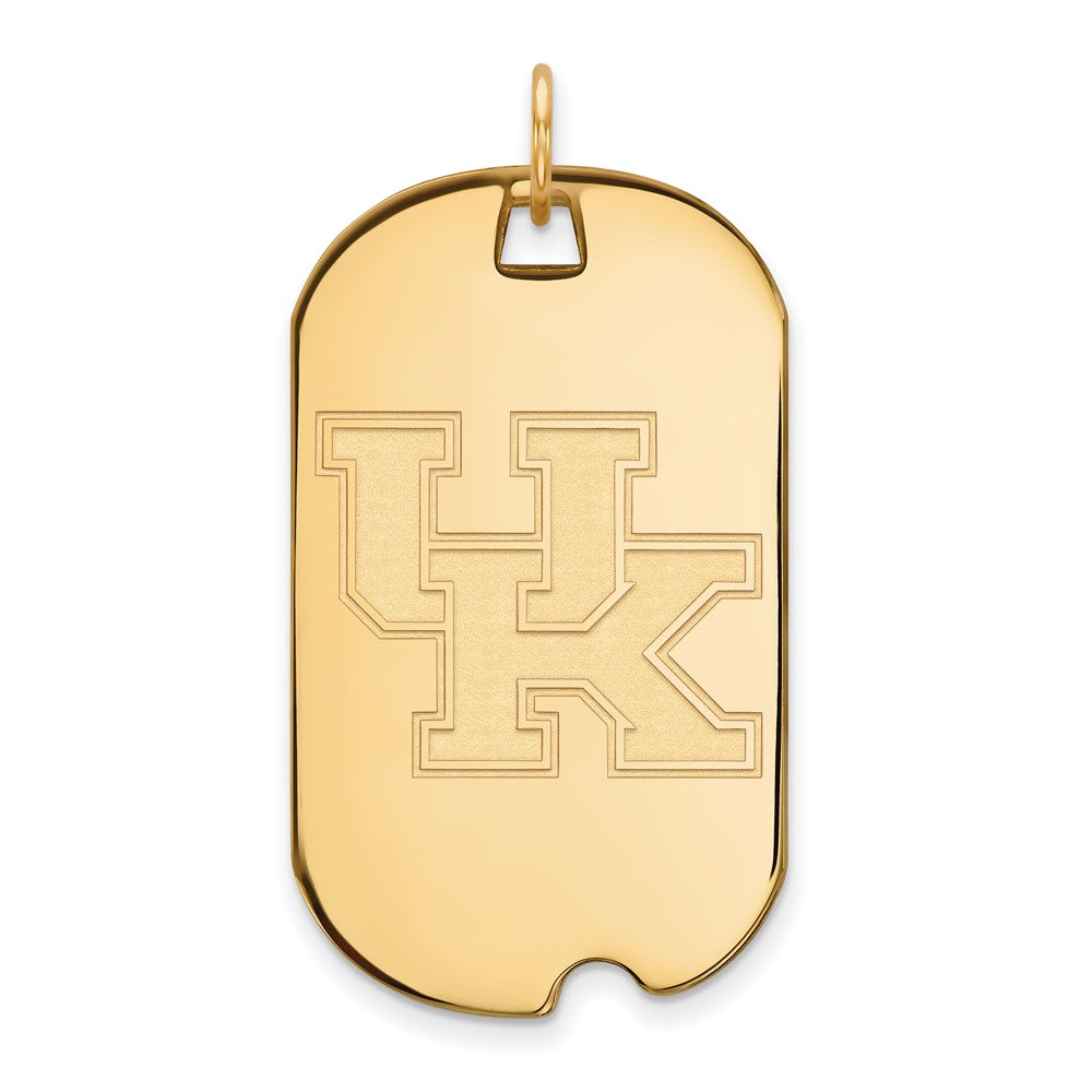 10K Yellow Gold Logoart University Of Kentucky U K Large Dog Tag Pendant