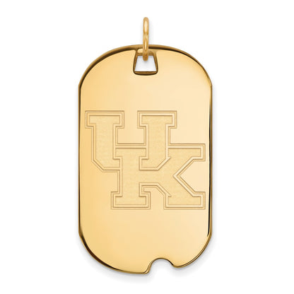 10K Yellow Gold Logoart University Of Kentucky U K Large Dog Tag Pendant