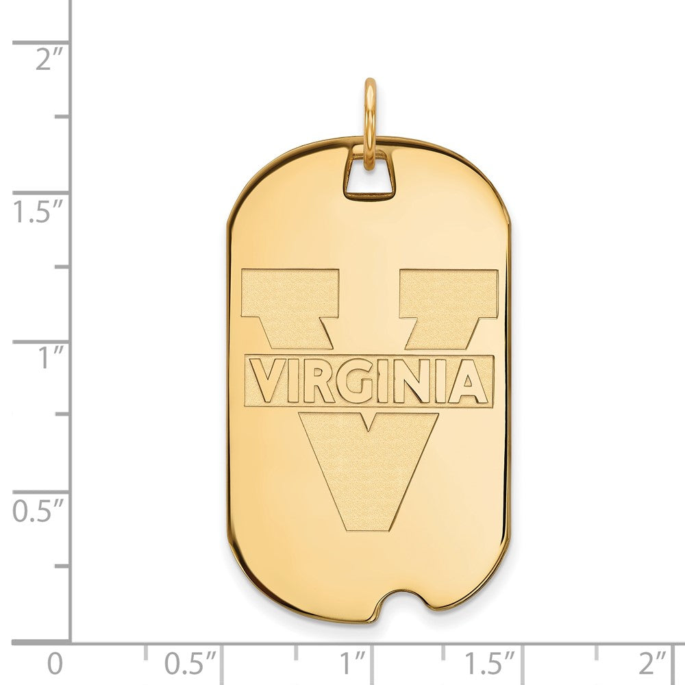 10K Yellow Gold Logoart University Of Virginia Large Dog Tag Pendant