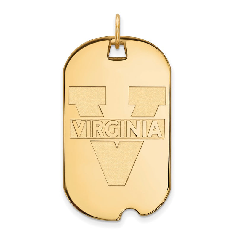 Gold Plated Sterling Silver Logoart University Of Virginia Large Dog Tag Pendant